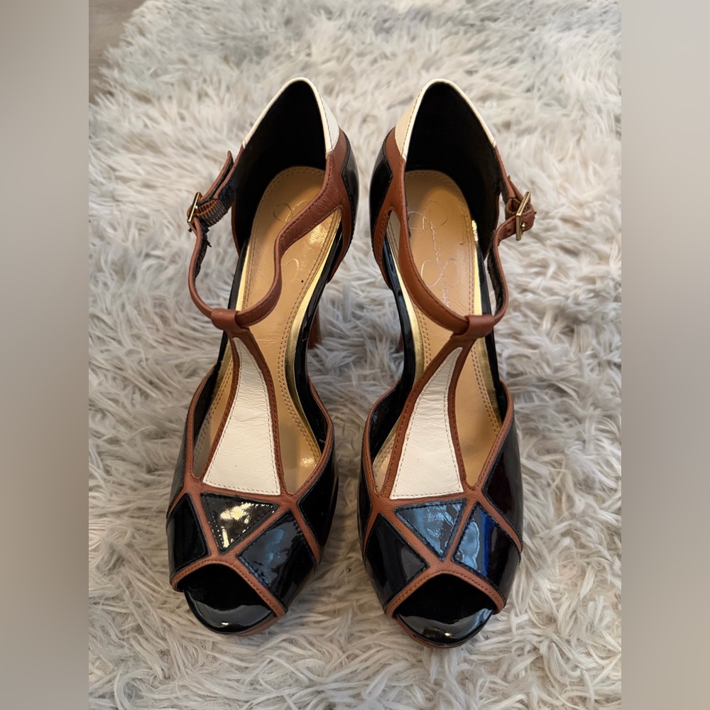 Jessica Simpson Black and Brown Heels